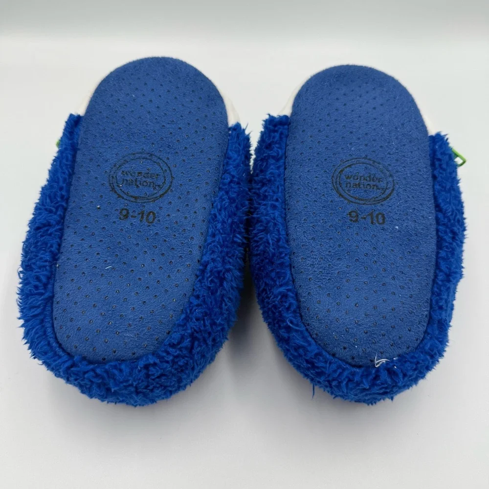 Blue and Green Monster Slippers‎ Wonder Nation Size 9-10